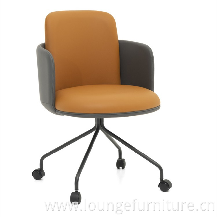 Hot Sales Household Furniture High Sofa Chair With Wheel Move Computer Leather Lounge Chair